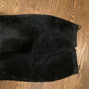 Women's black suede skirt